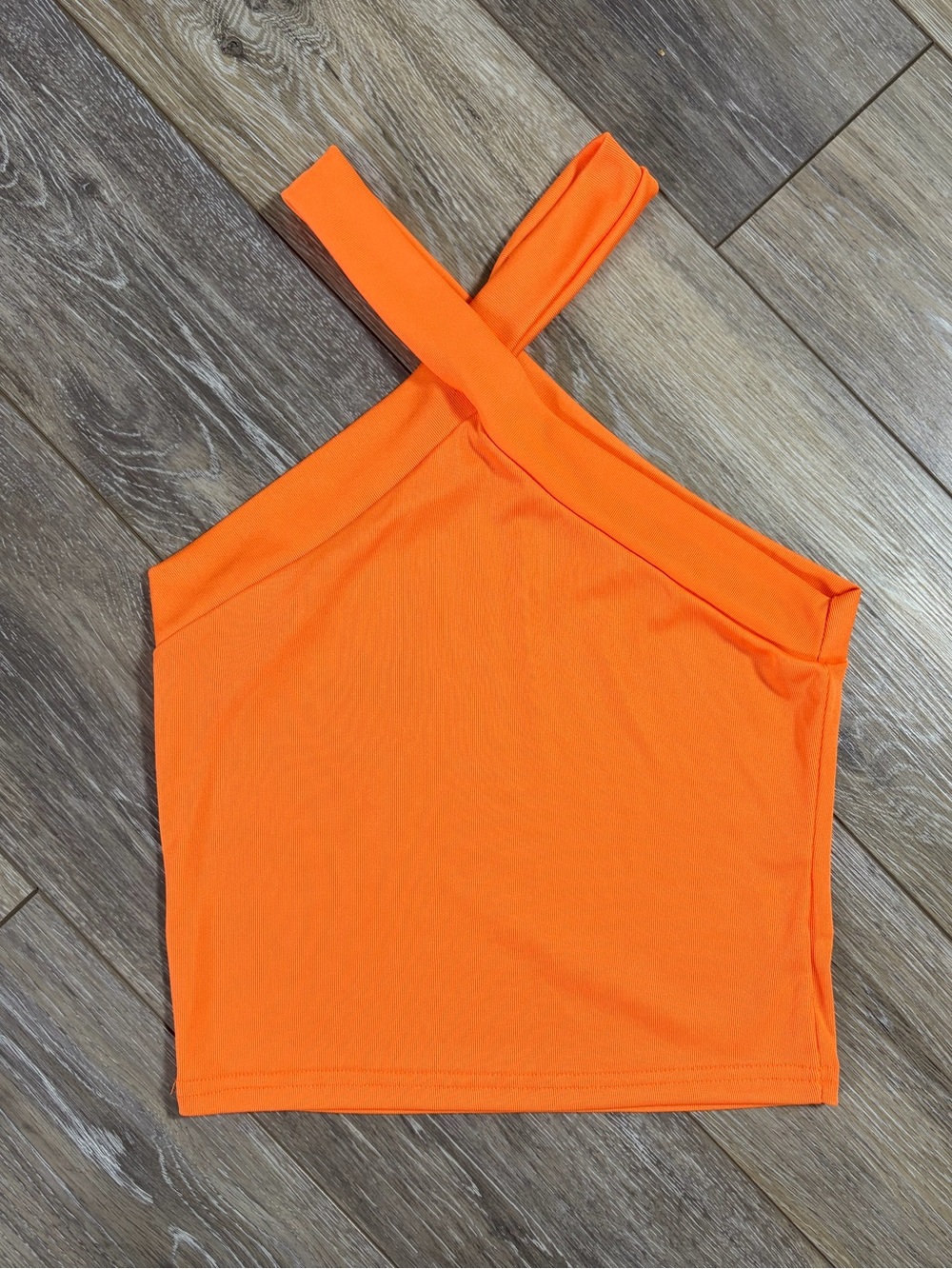 Orange Criss-Cross Halter Top - Picture 2 of 4
